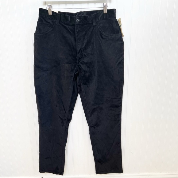 St. John’s Bay Black Velvet 5-Pocket Stretch Jeans Women’s Size 14 Petite NEW - Picture 1 of 6